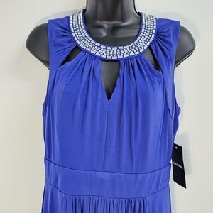 Karina Dress Women size 8 Sapphire Blue Embellished Sleeveless Formal